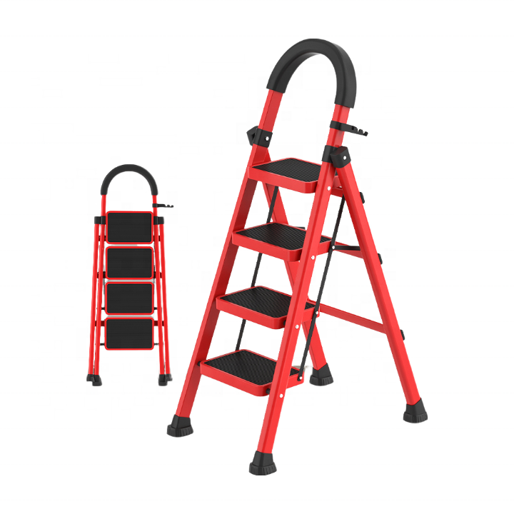 Simple folding without installation Safety Wide Step 4 Steps Steel aluminium Household Ladder