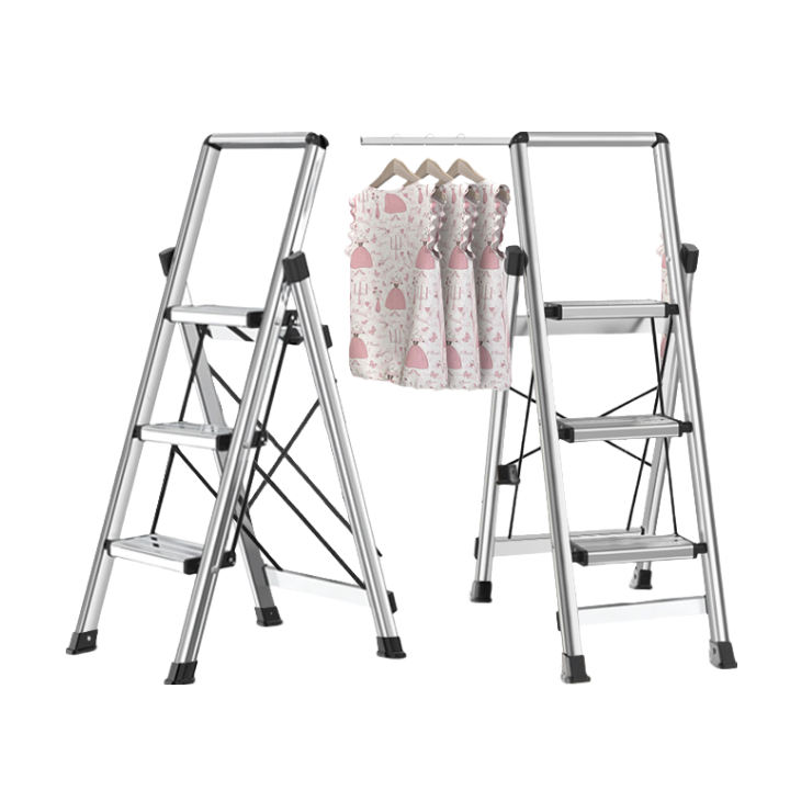 Aluminum alloy clothes hanger multi-purpose alu ladder dual-purpose herringbone ladder household folding ladder