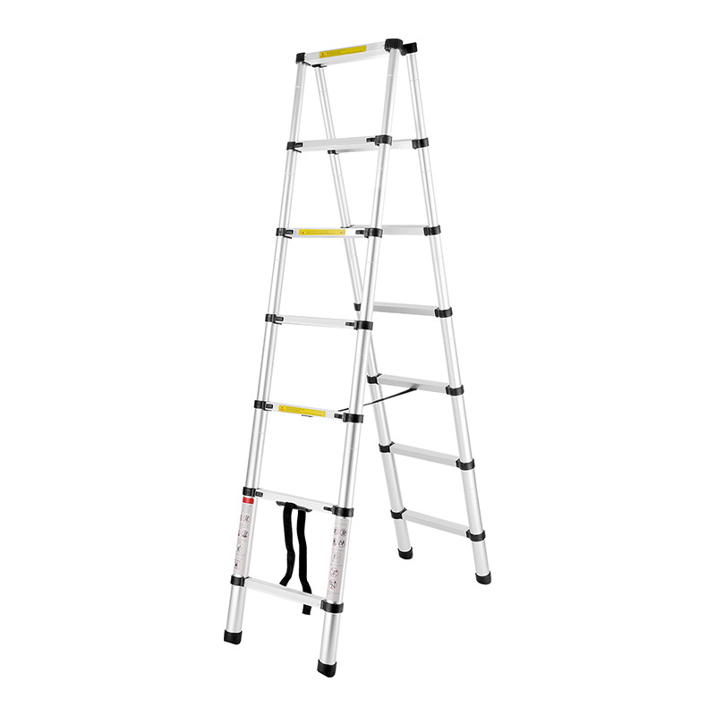 Double Telescopic Aluminum Monkey Ladder Work Step Mobile Ladder Outdoor Folding Adjustable Height Ladder