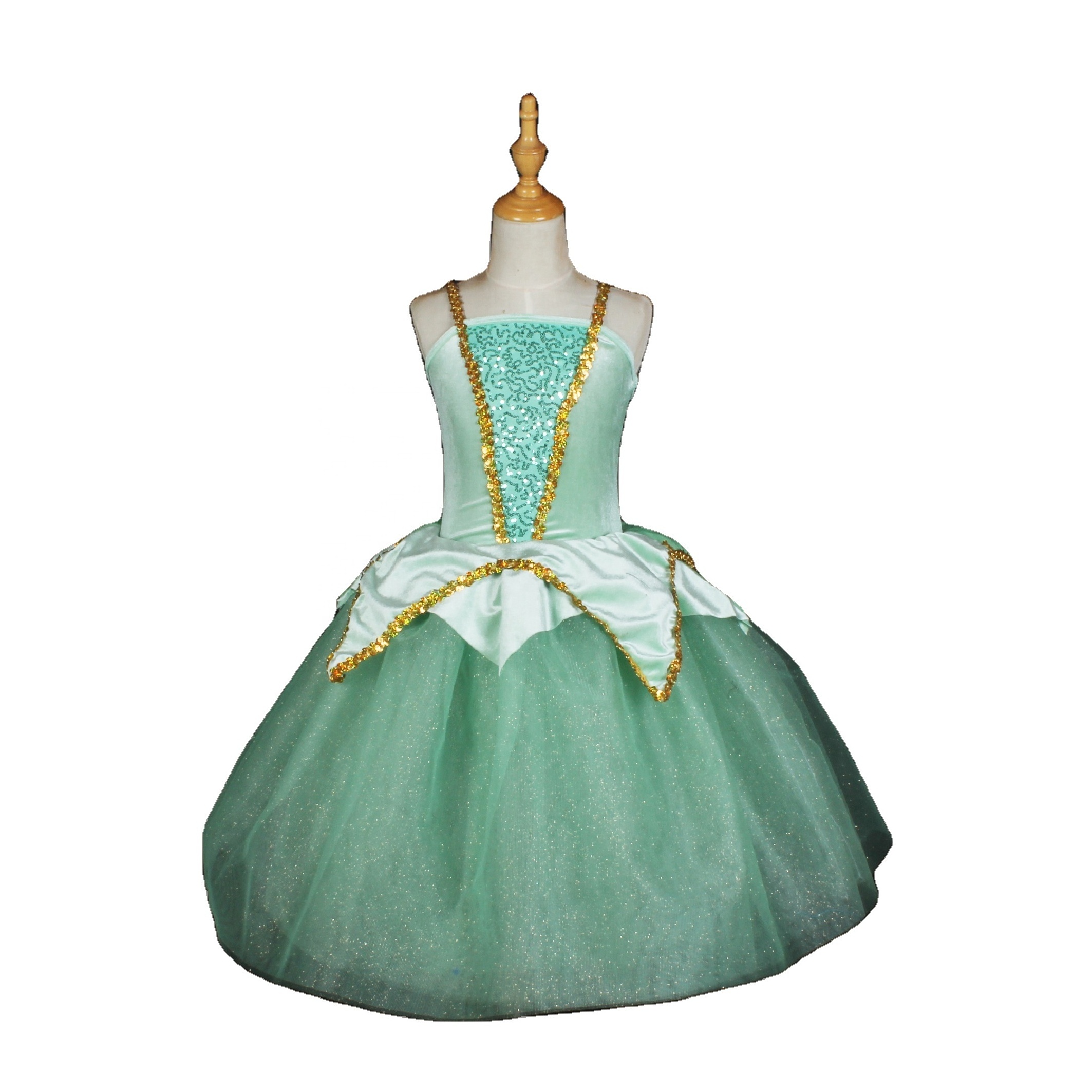 Tinker Bell dance dress Fairies ballet tutu Christmas lime green velvet party stage performance dance costume