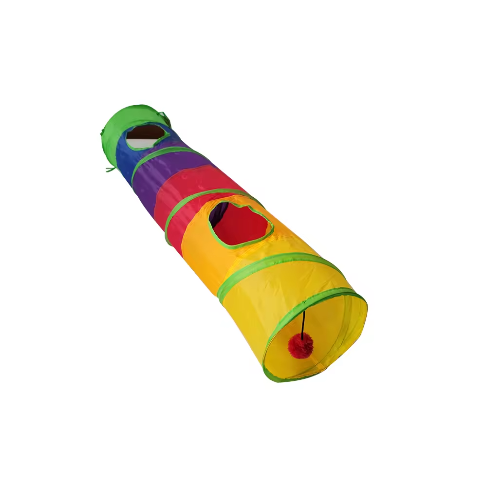 Manufacture  Indoor Outdoor Folding Rainbow Cat Dog Play Toy Tunnel Polyester Four Export Funny Pet Tunnels Toys