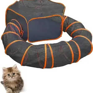 Portable Cat and Dog Universal Tent with Integrated Detachable Cage Tunnel Mesh Play Toy for Small Animals Preferred by Pets