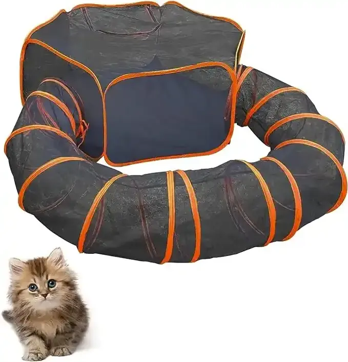 Portable Oxford Material Tent Detachable Universal Cat and Dog Cage Tunnel Zipper Closure Breathable House for Pet Use