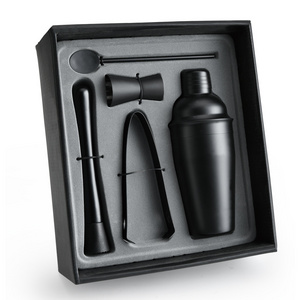 Custom 5 Pieces 550ml Stainless Steel Cocktail Shaker Set Bartender Kit In Gift Box