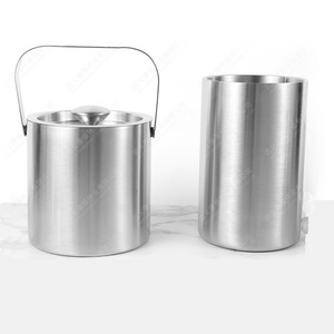 Top Seller Custom 2.5L Double Wall Wine Insulated Cooler Stainless Steel Metal Champagne Ice Bucket With Lid