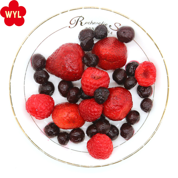 China new crop frozen fruit IQF mixed berries include blackberry raspberry strawberry blueberry for retails