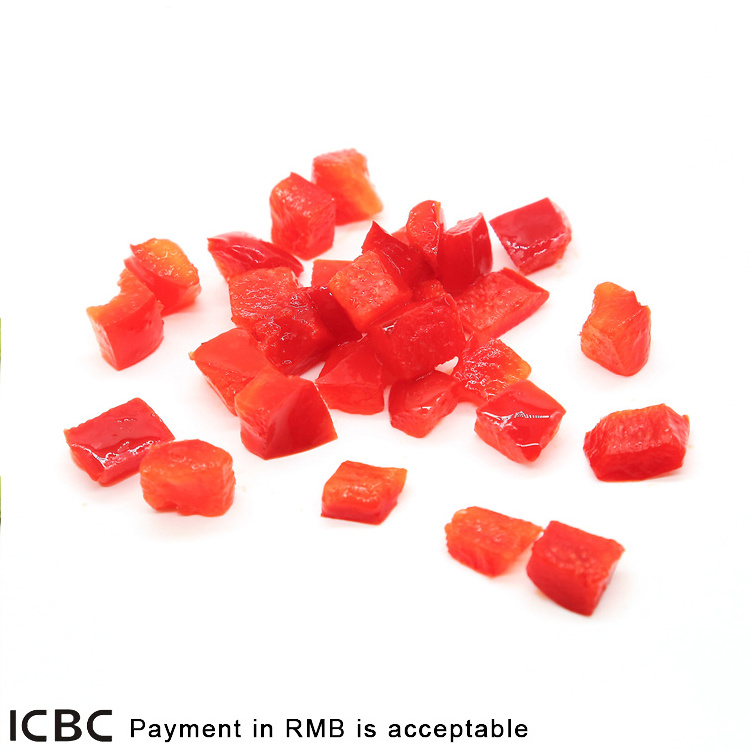 BRC certified frozen vegetable IQF Frozen red pepper dice blanched origin China