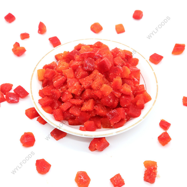 BRC certified frozen vegetable IQF Frozen red pepper dice blanched origin China