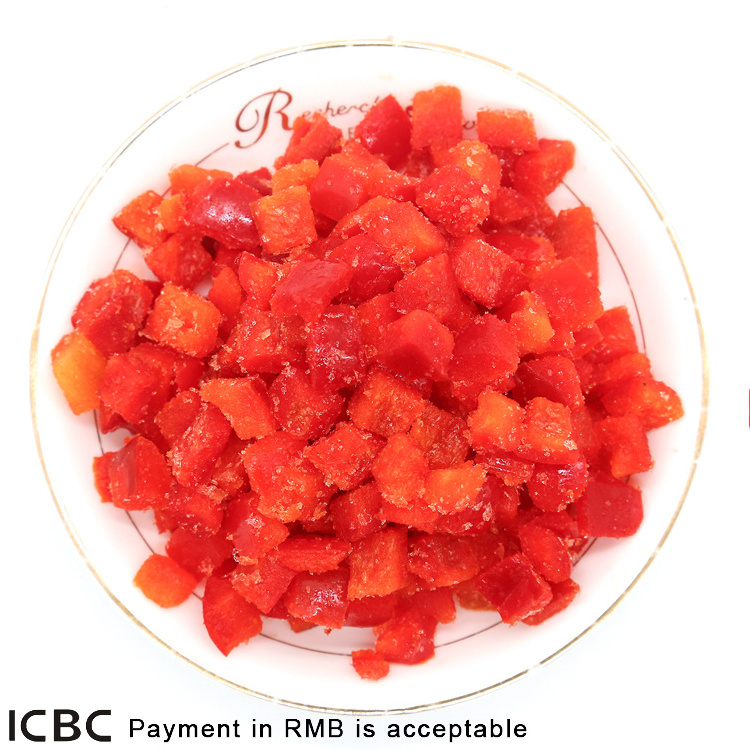 BRC certified frozen vegetable IQF Frozen red pepper dice blanched origin China