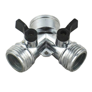 3 Ways Zinc alloy Metallic Y Valve Garden Water tap Splitter Connectors Adapter