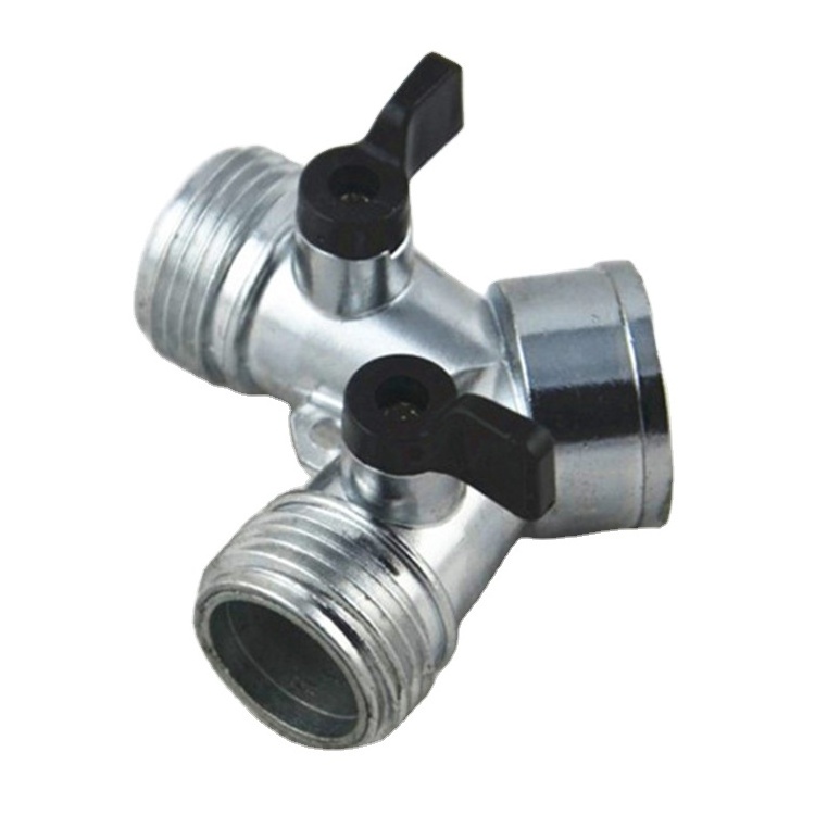 3 Ways Zinc alloy Metallic Y Valve Garden Water tap Splitter Connectors Adapter