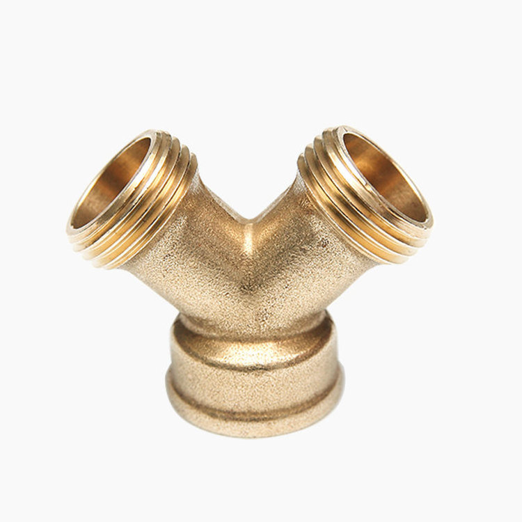 Water hose splitter brass y-type thread Y connector