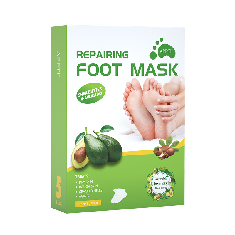 Foot Peel Mask (5 Pairs) Remove Dry Dead Skin With Avocado Essence Make Your Foot Skin Moisturizing And Soft For Dry Skin