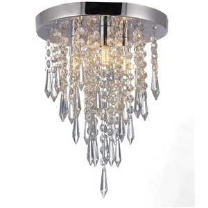 Mini Crystal Flush Mount Chandelier Fixture Crystal Chandelier Lighting Ceiling Lamp for Hallway