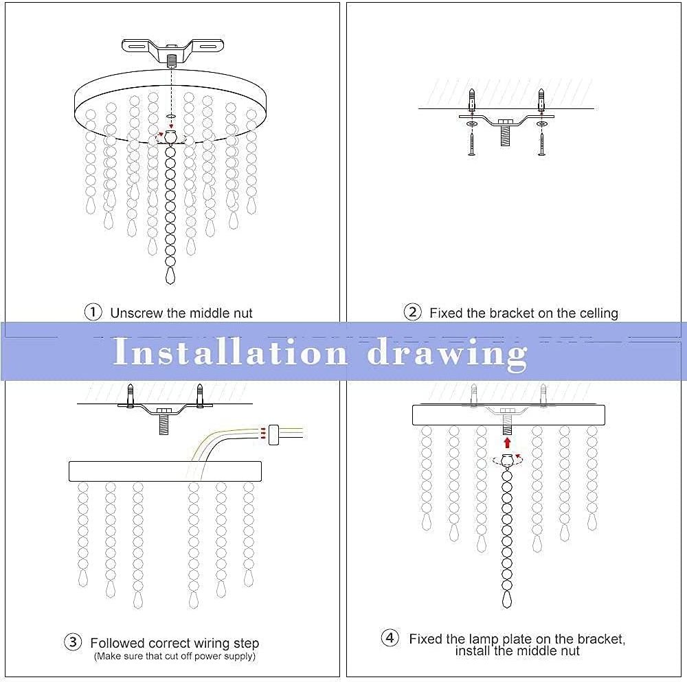 Mini Crystal Flush Mount Chandelier Fixture Crystal Chandelier Lighting Ceiling Lamp for Hallway