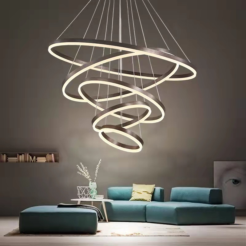 Acrylic Pendant Lights Led Chandelier Modern Restaurant Ceiling Room Decoration Luxury Circle Home Gold