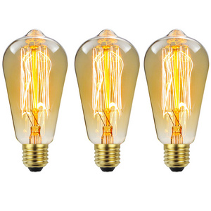 Clear Frosted ST64 E26 Vintage Incandescent/LED Lamp Edison Light Bulb for Home Light Fixtures