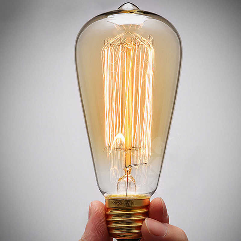 Clear Frosted ST64 E26 Vintage Incandescent/LED Lamp Edison Light Bulb for Home Light Fixtures