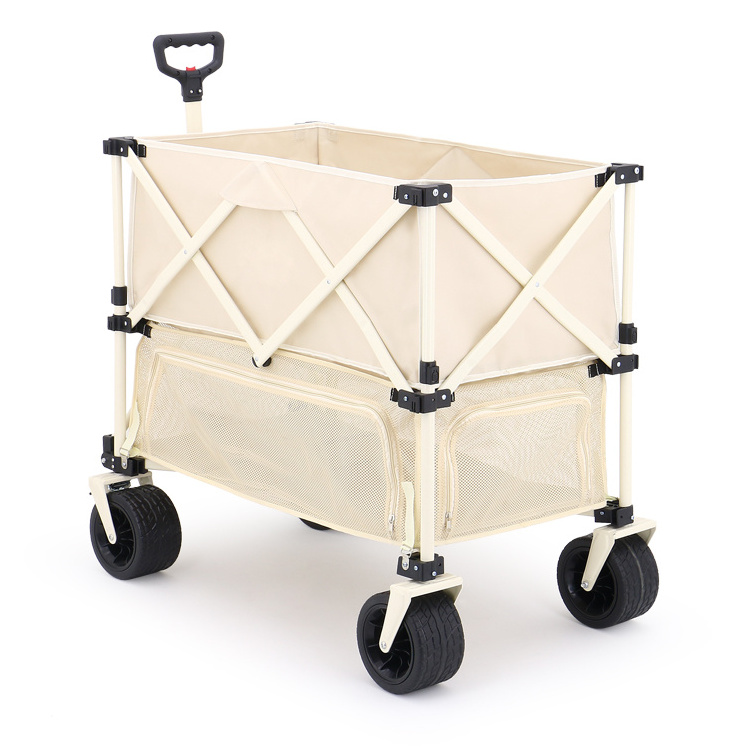 New Design Two layers  Folding Wagon Creative Outdoor Push Wagon for Sale