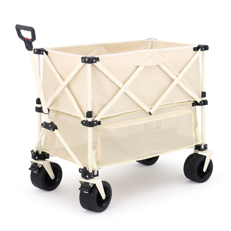 New Design Two layers  Folding Wagon Creative Outdoor Push Wagon for Sale