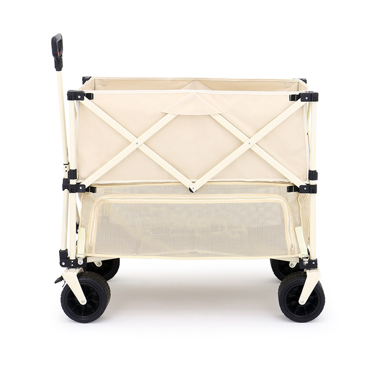 New Design Two layers  Folding Wagon Creative Outdoor Push Wagon for Sale