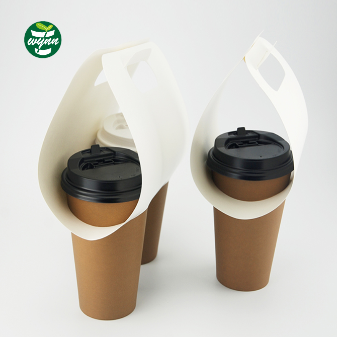 Disposable take away paper cup holder to go cup paper holder for coffee cup