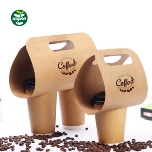 Disposable take away paper cup holder to go cup paper holder for coffee cup