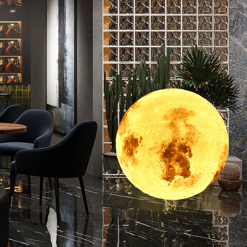 3D Printing Moon Chandelier Universe Planet Ceiling Hanging Lamp for Bar Home Children Bedroom Indoor Pendant Lighting