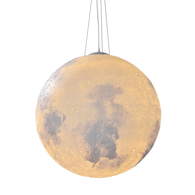 3D Printing Moon Chandelier Universe Planet Ceiling Hanging Lamp for Bar Home Children Bedroom Indoor Pendant Lighting