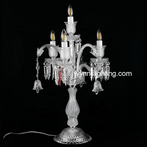 Classic Chandelier Table Lamp Desk Light Home Decor Candelabra Lighting with LED Candle Bulbs Traditional Crystal Europe Glass