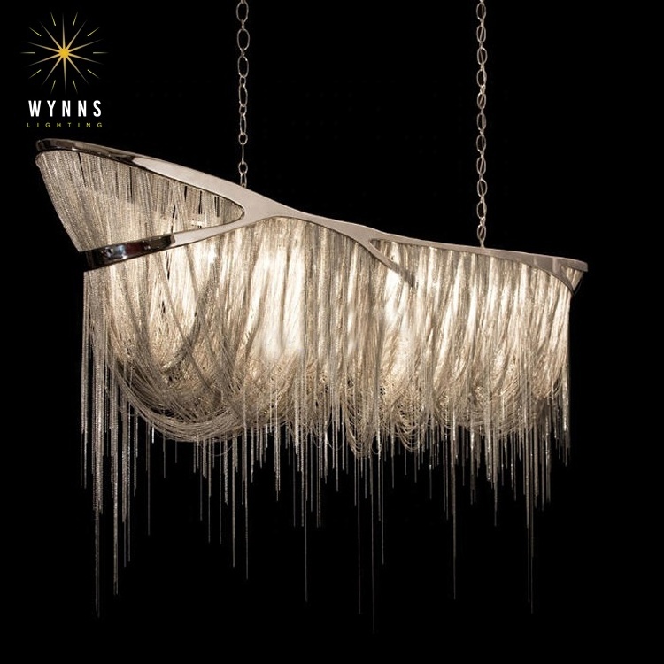 Atlantis tassel chandelier metal chain lighting modern dragon boat design LED pendant lamp house home living room hanging light