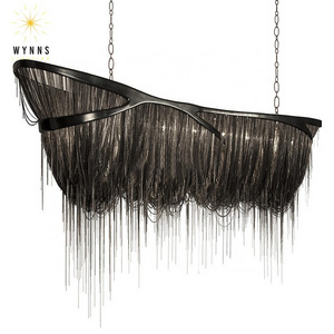 Atlantis tassel chandelier metal chain lighting modern dragon boat design LED pendant lamp house home living room hanging light