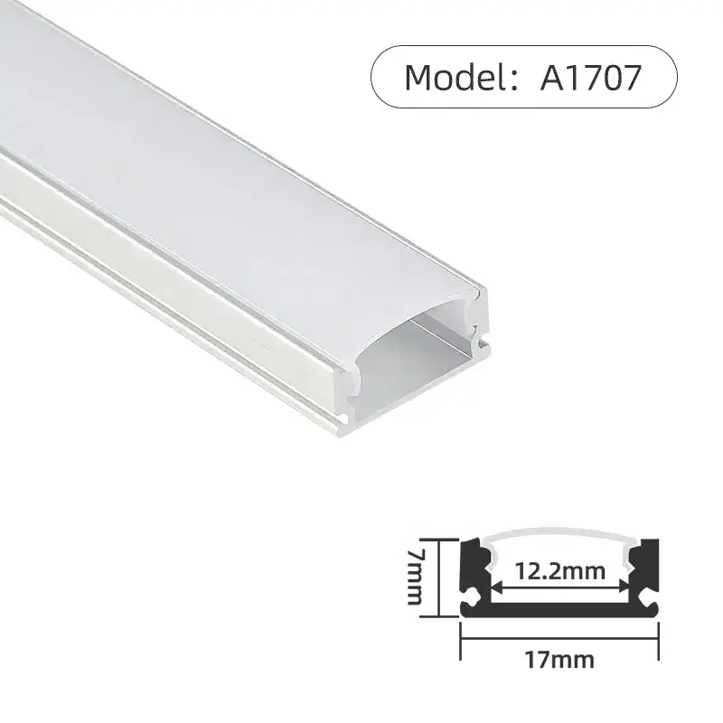 Custom Led Strip Light Aluminium Profile 17*7mm Recessed led Profile Channel Diffuser White Black