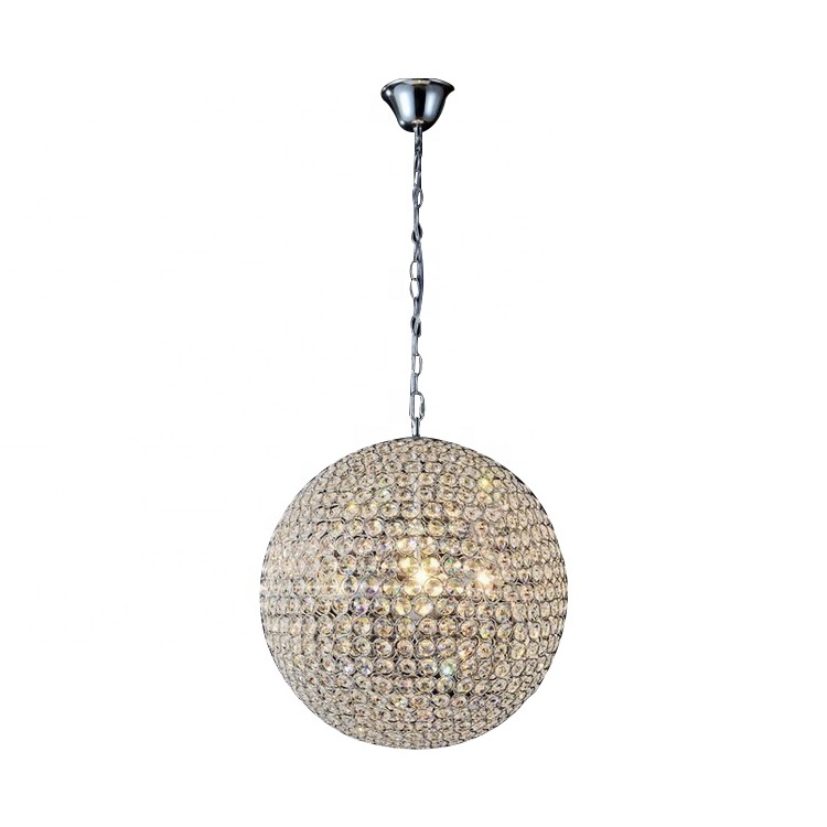 Elegant Globe Crystal Chandelier Luxury LED Lighting Fixture for Home & Commercial Spaces