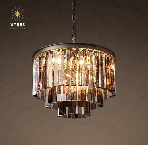 America Odeon prism glass ceiling lamp rustic vintage home lighting industry style LED luxury ceiling chandelier lights