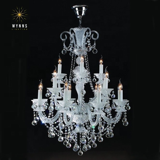 European classical lighting traditional crystal chandelier pendant lamp K9 crystal glass hanging ceiling chandelier LED lights