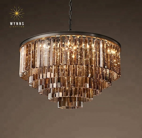 America Odeon prism glass ceiling lamp rustic vintage home lighting industry style LED luxury ceiling chandelier lights