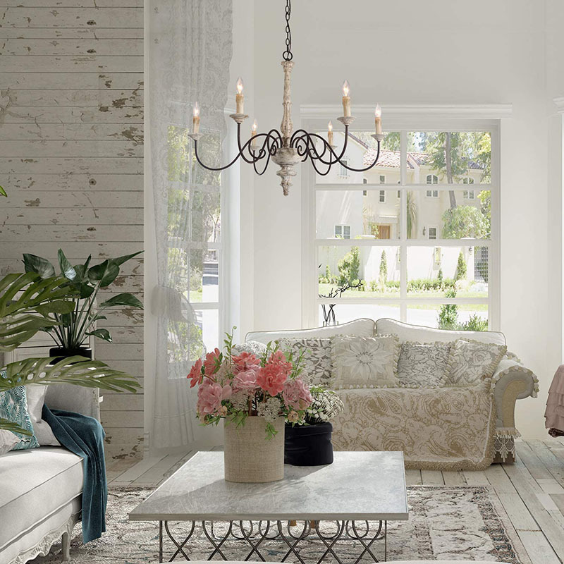 Farmhouse Wooden Chandelier Light Rustic Hanging lamp Home Decor Suspension furniture drop lighting suspended lights