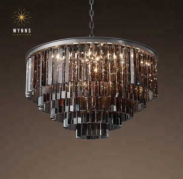 America Odeon prism glass ceiling lamp rustic vintage home lighting industry style LED luxury ceiling chandelier lights