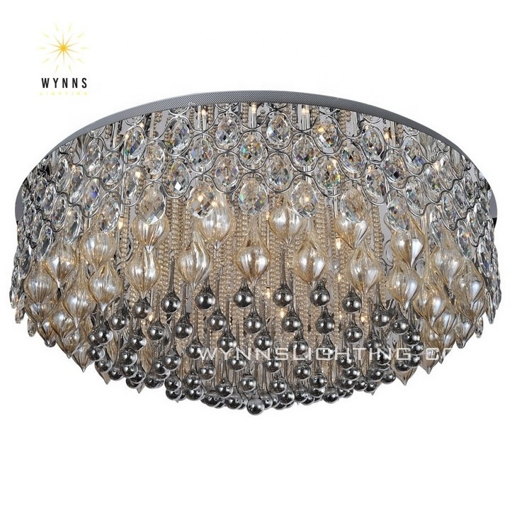 Large glass crystal ceiling lamp home office modern LED lamp fashion ceiling lighting for lobby clothes store super market