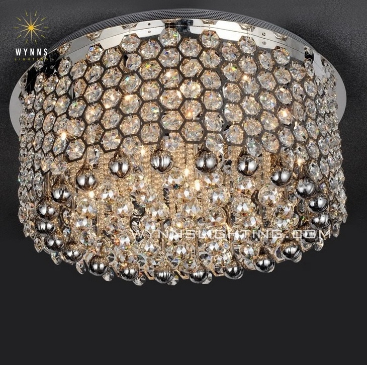 Large glass crystal ceiling lamp home office modern LED lamp fashion ceiling lighting for lobby clothes store super market