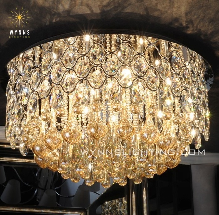 Large glass crystal ceiling lamp home office modern LED lamp fashion ceiling lighting for lobby clothes store super market