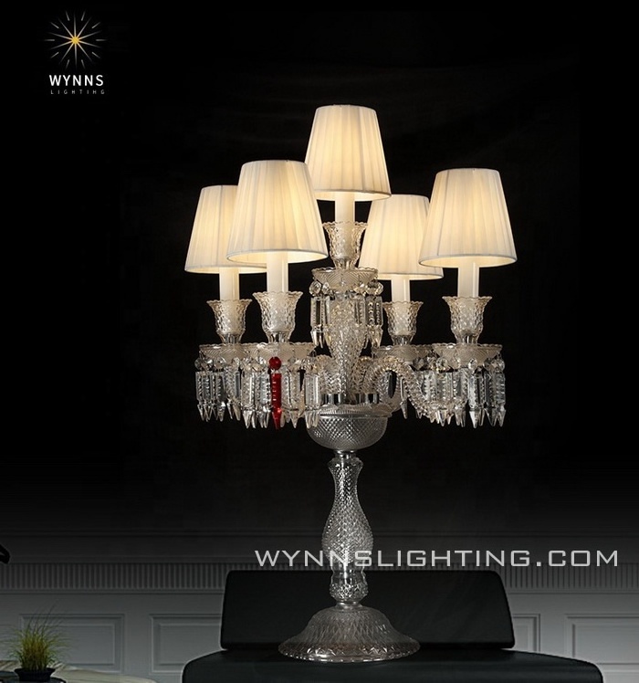 Crystal candelabra lighting desk chandelier light large table lamp with LED candle bulbs