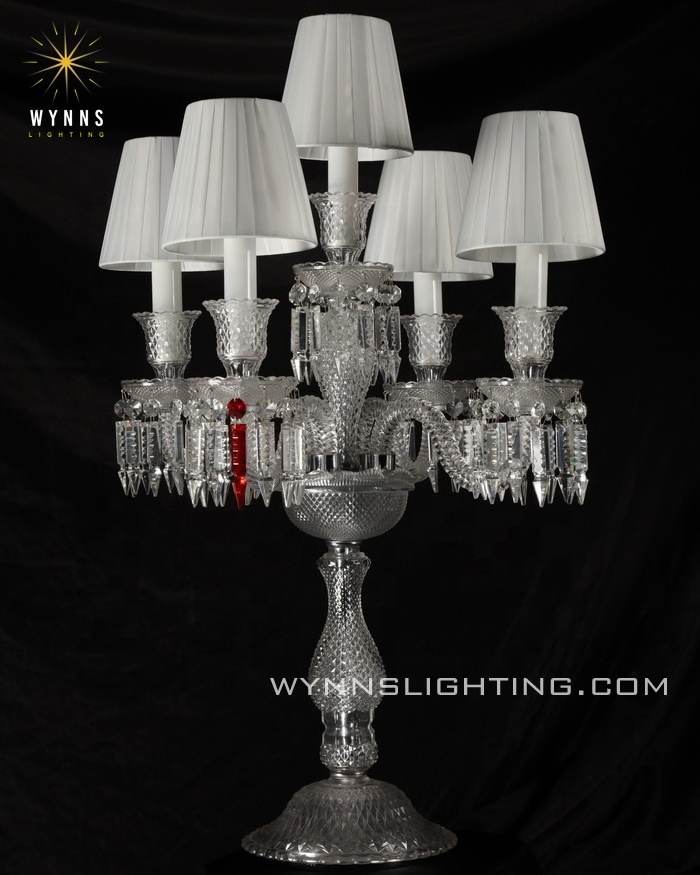 Crystal candelabra lighting desk chandelier light large table lamp with LED candle bulbs