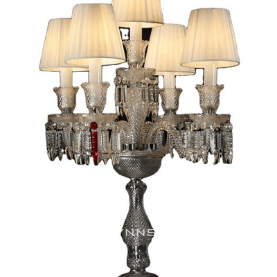 Crystal candelabra lighting desk chandelier light large table lamp with LED candle bulbs