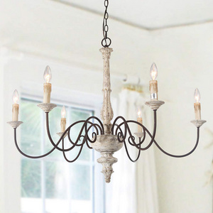 Farmhouse Wooden Chandelier Light Rustic Hanging lamp Home Decor Suspension furniture drop lighting suspended lights