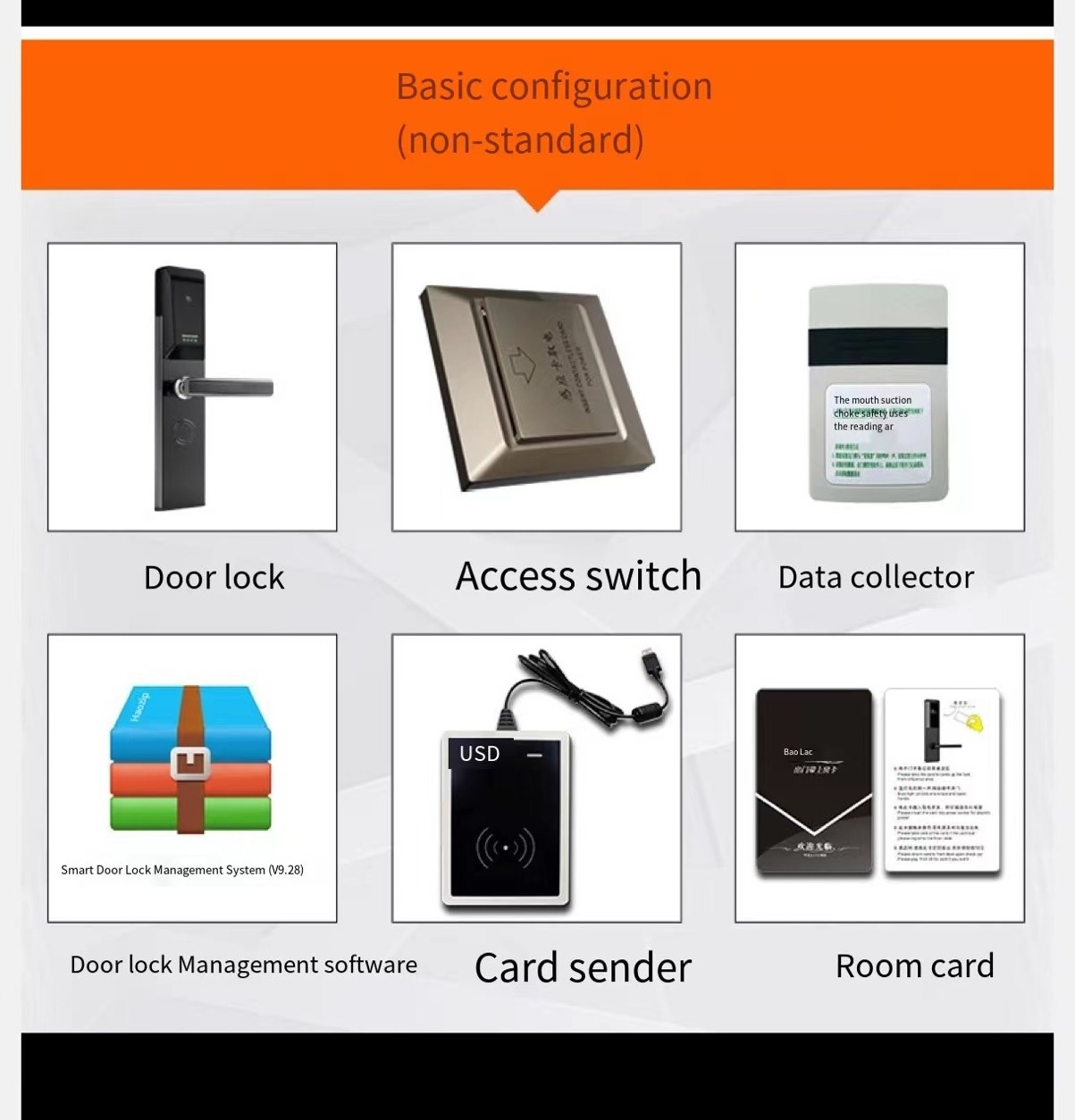 High security rfid card hotel door lock, Electronic digital key card smart hotel lock system