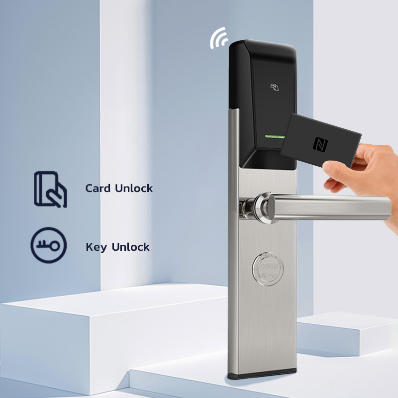 High security rfid card hotel door lock, Electronic digital key card smart hotel lock system