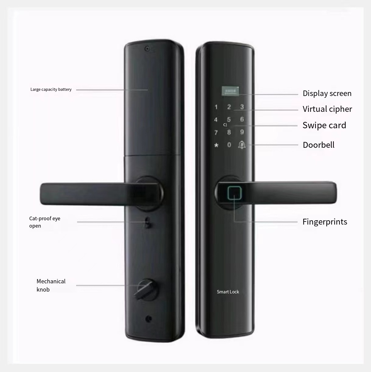 Safety Usb Port Lock V16  Model Smart Home Wifi Locks Smart Door Lock Without Fingerprint Tuya App