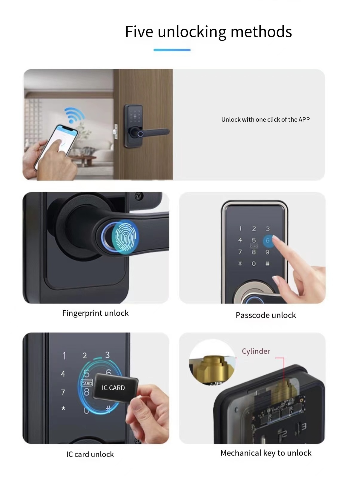 TT Lock Wifi Controlled Fingerprint Deadbolt Smart Keyless Door Lock